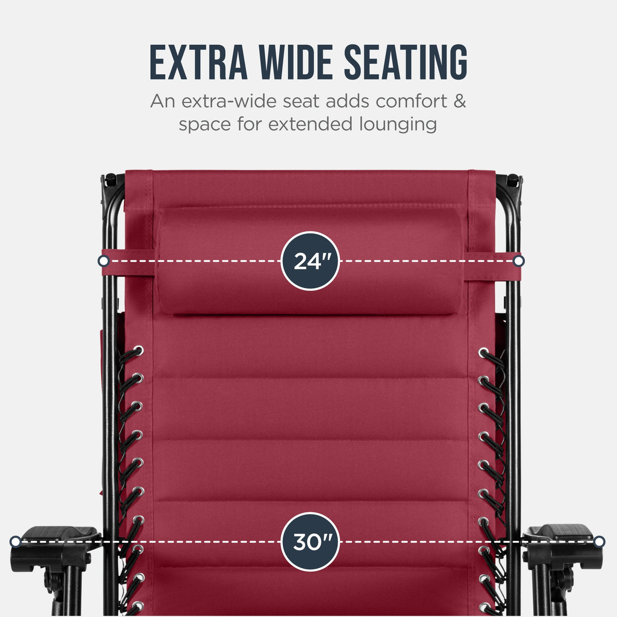 Oversized Padded Zero Gravity Chair w/ Canopy Headrest Cup Holder Side Tray
