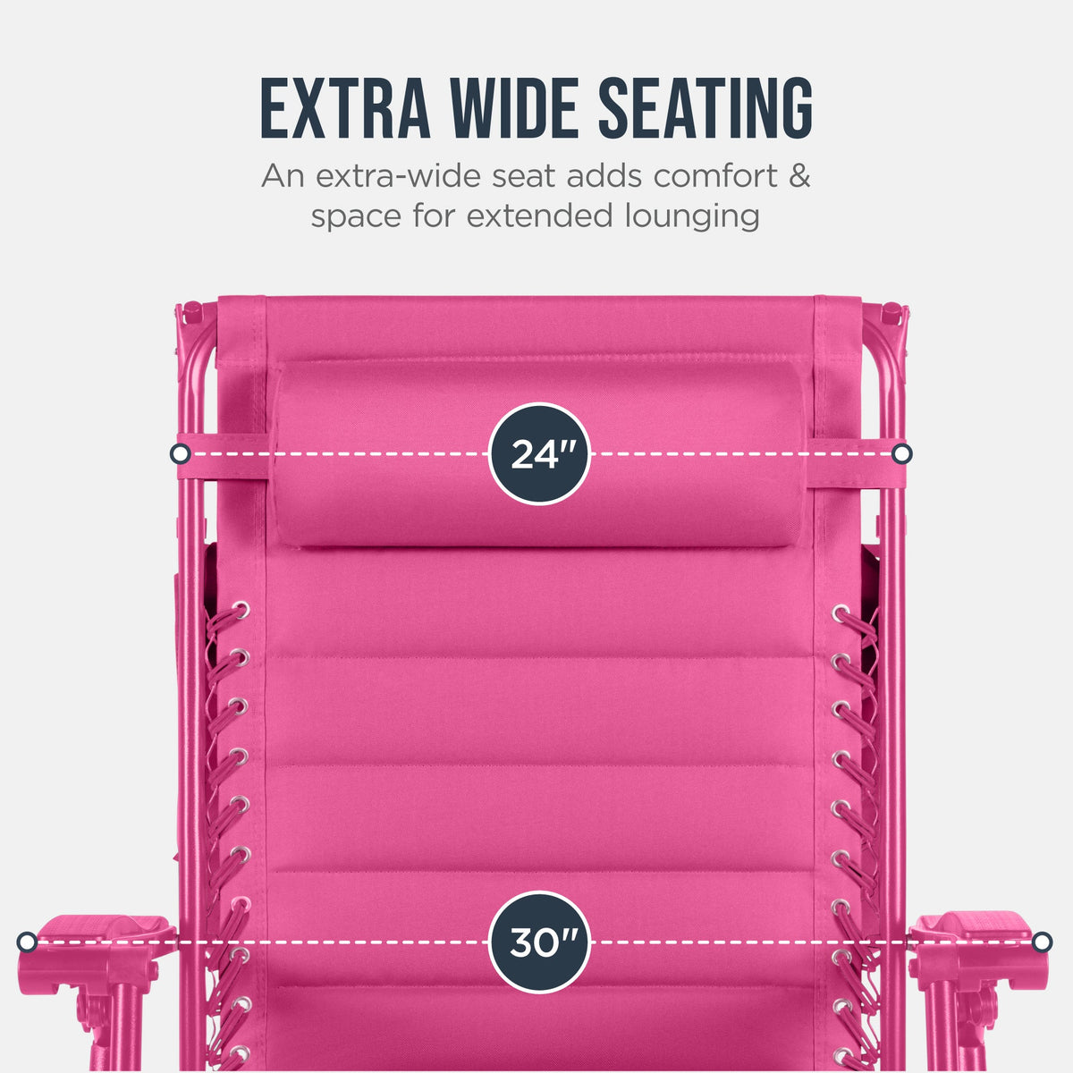 Oversized Padded Zero Gravity Chair w/ Canopy Headrest Cup Holder Side Tray