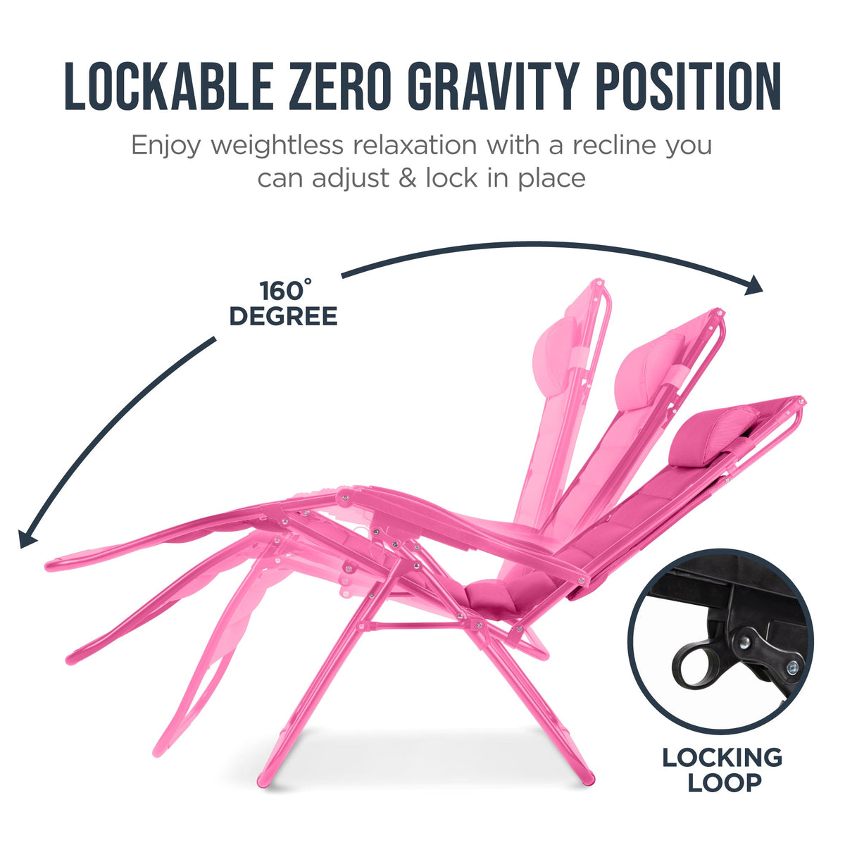 Oversized Padded Zero Gravity Chair w/ Canopy Headrest Cup Holder Side Tray