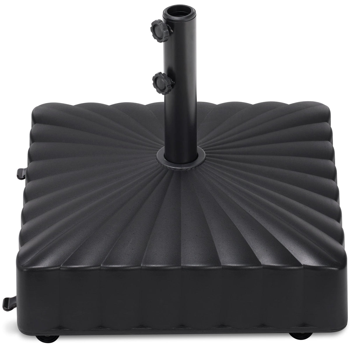 Fillable Mobile Umbrella Base Stand w/ 4 Wheels, 2 Locks, 123lb Capacity