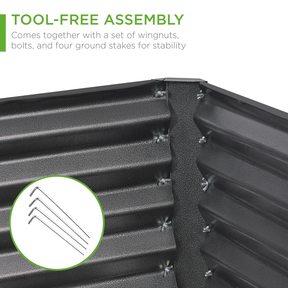 Outdoor Metal Raised Garden Bed for Vegetables, Flowers, Herbs - 6x3x2ft