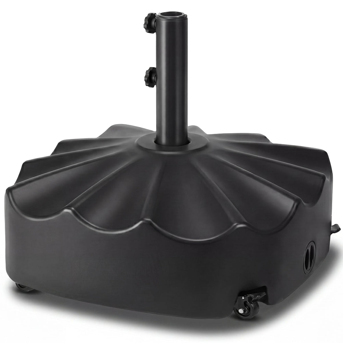 123lb Capacity Fillable Mobile Umbrella Base w/ 4 wheels - Wavy Design