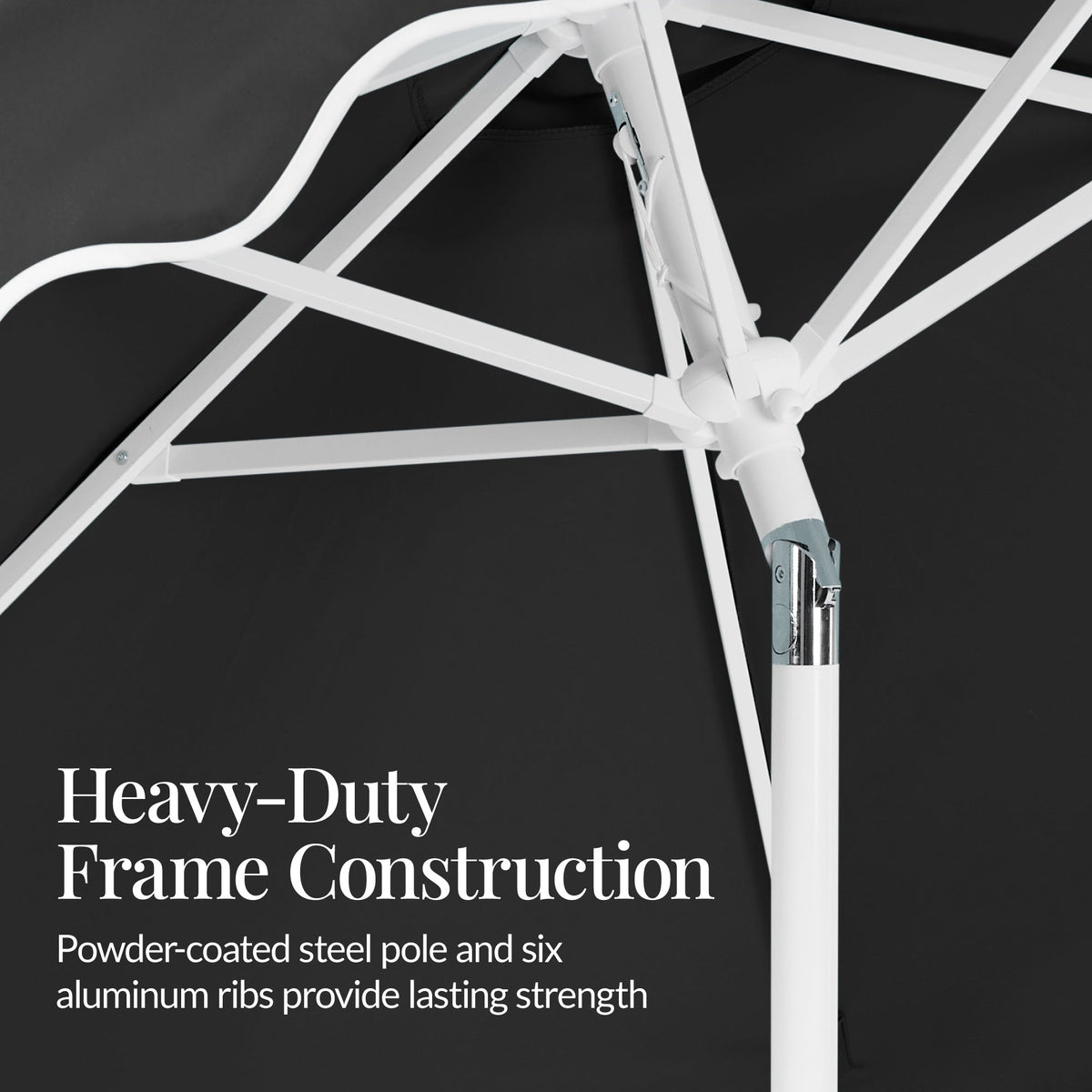9ft Patio Market Umbrella, Wavy Trim, UV Fade Resistant, Crank & Tilt