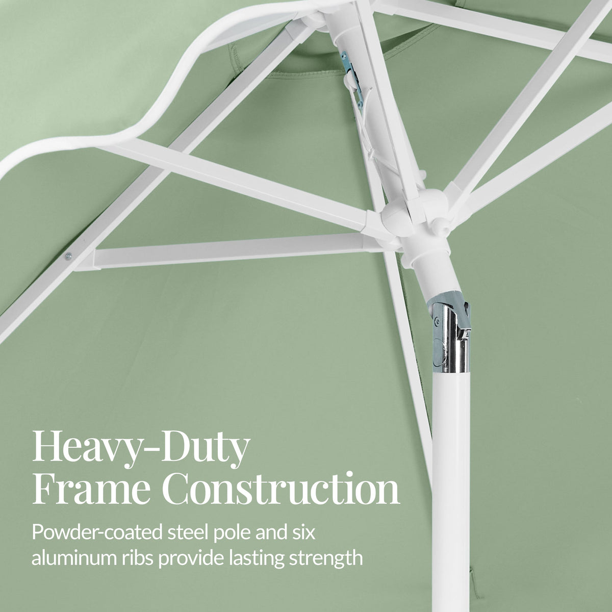 9ft Patio Market Umbrella, Wavy Trim, UV Fade Resistant, Crank & Tilt