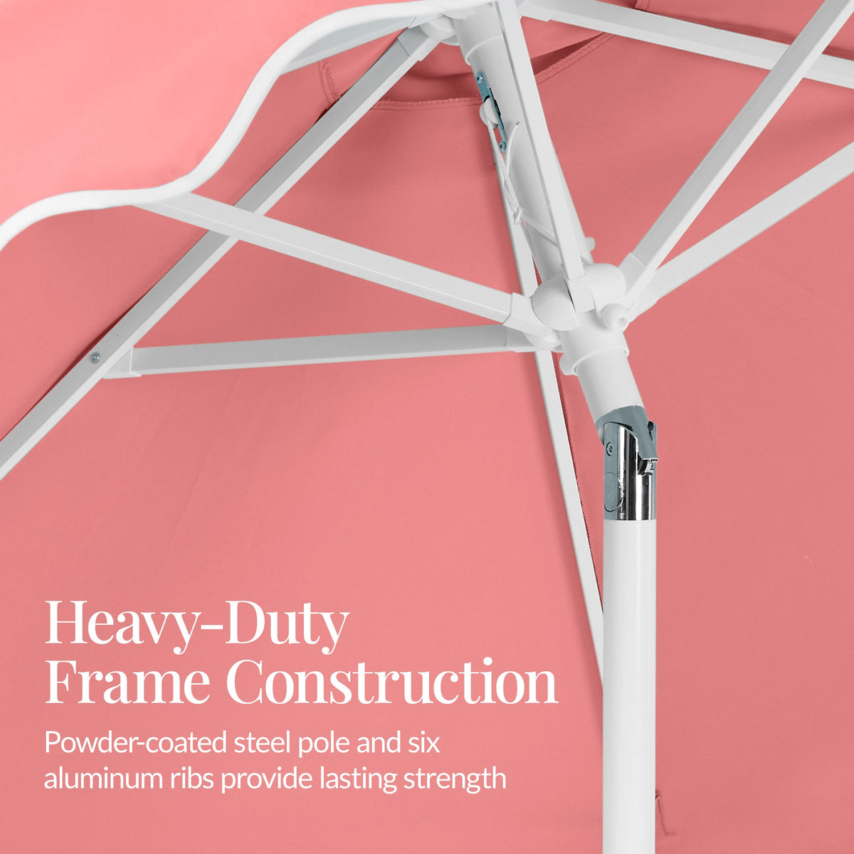 9ft Patio Market Umbrella, Wavy Trim, UV Fade Resistant, Crank & Tilt