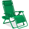 Monochromatic Zero Gravity Patio Chair Recliner w/ Side Tray, Headrest