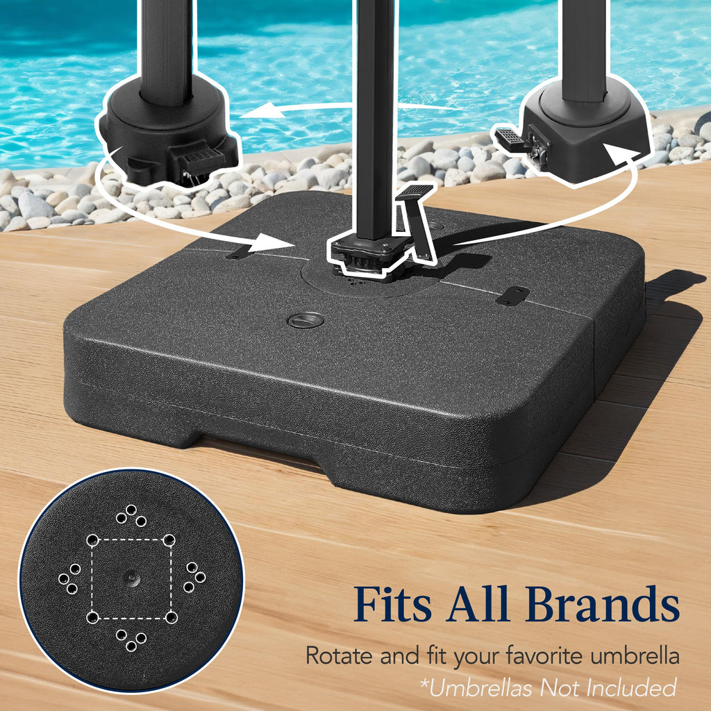 Fillable Heavy-Duty Cantilever Umbrella Base w/ 330lb Capacity