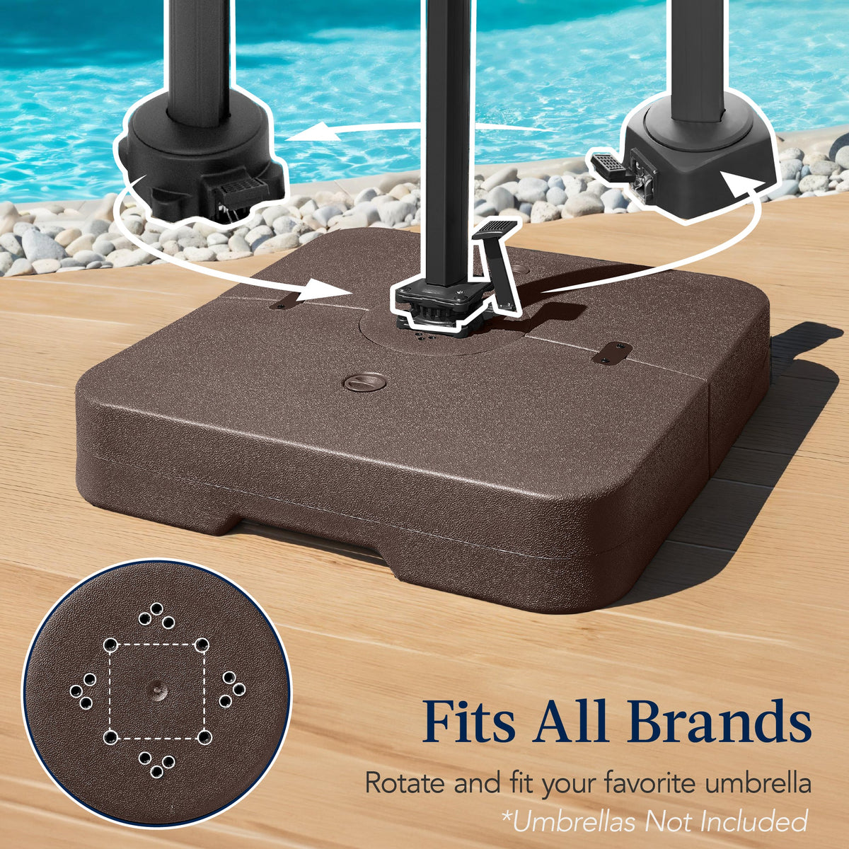 Fillable Heavy-Duty Cantilever Umbrella Base w/ 330lb Capacity