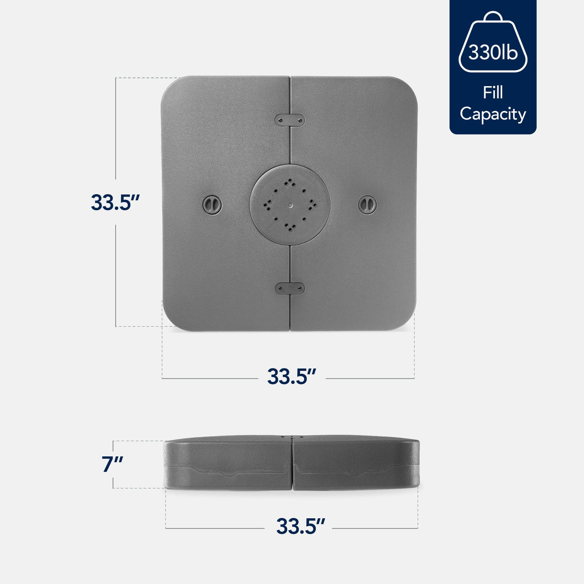 Fillable Heavy-Duty Cantilever Umbrella Base w/ 330lb Capacity