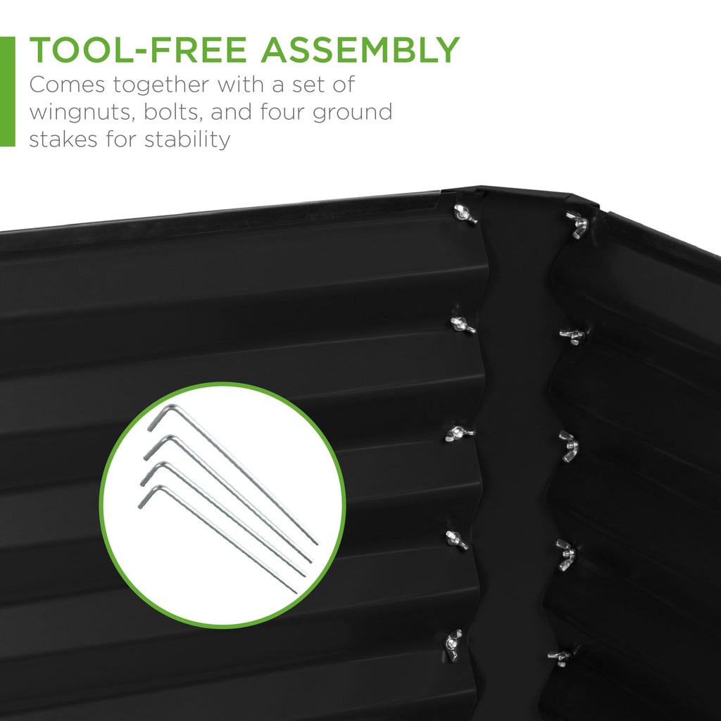 Outdoor Metal Raised Garden Bed for Vegetables, Flowers, Herbs - 6x3x2ft