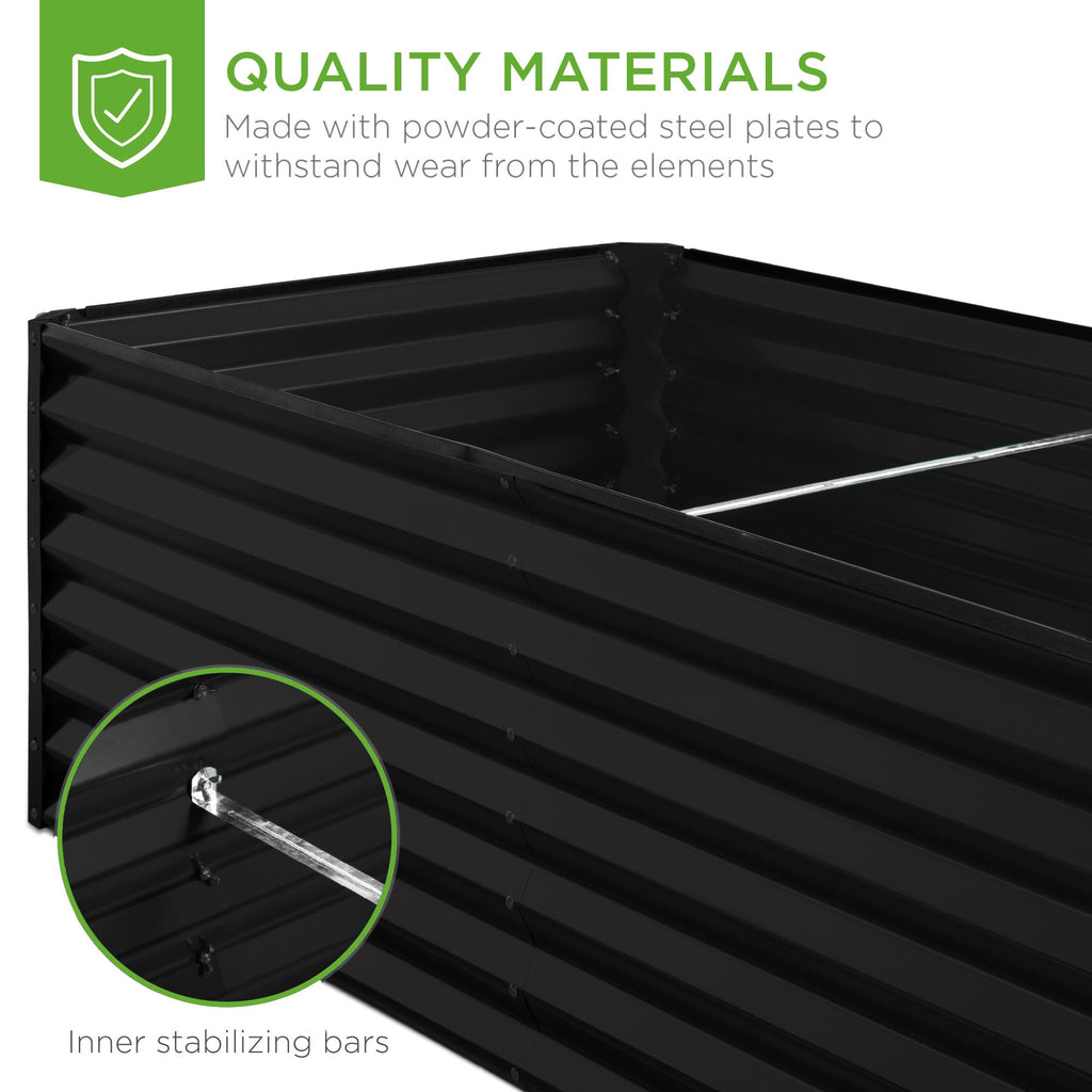 Outdoor Metal Raised Garden Bed for Vegetables, Flowers, Herbs - 6x3x2ft