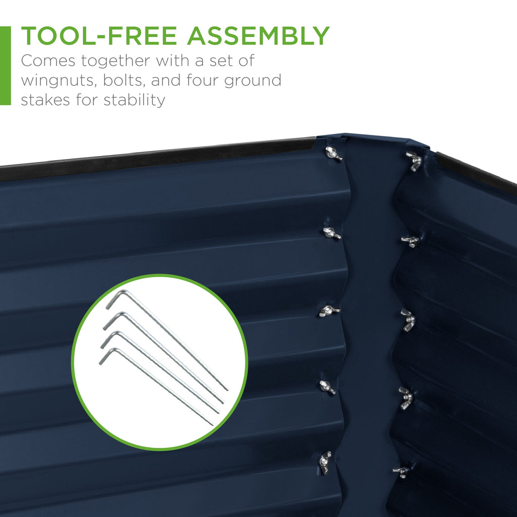 Outdoor Metal Raised Garden Bed for Vegetables, Flowers, Herbs - 6x3x2ft