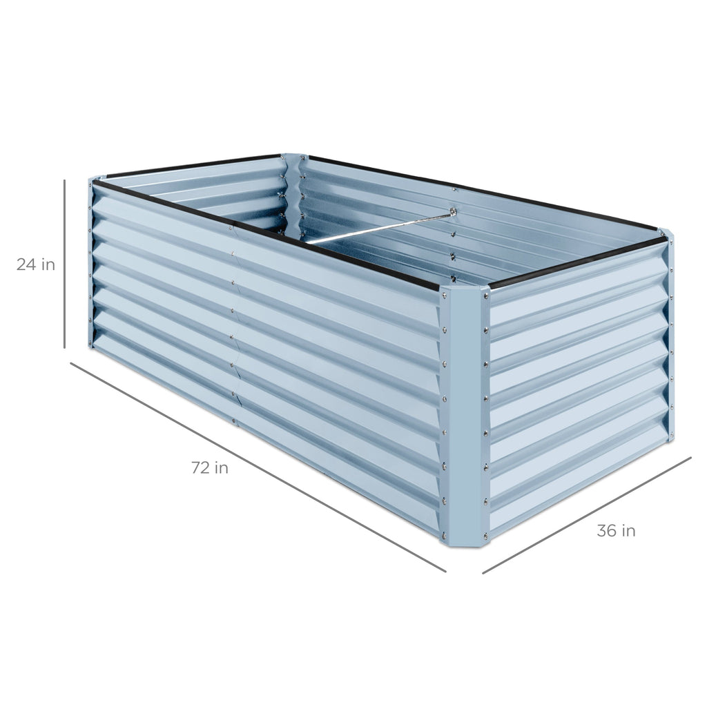 Outdoor Metal Raised Garden Bed for Vegetables, Flowers, Herbs - 6x3x2ft
