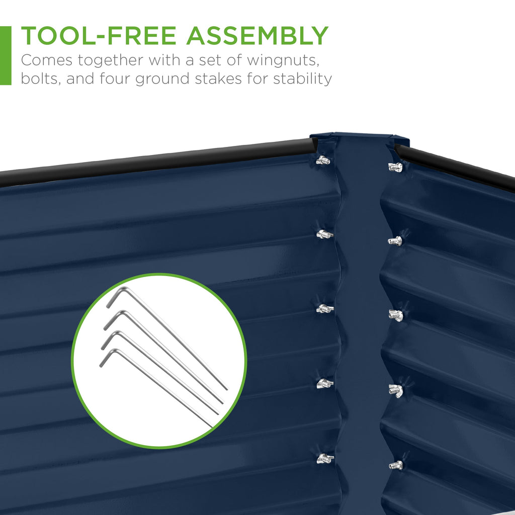 Outdoor Metal Raised Garden Bed for Vegetables, Flowers, Herbs - 8x4x2ft