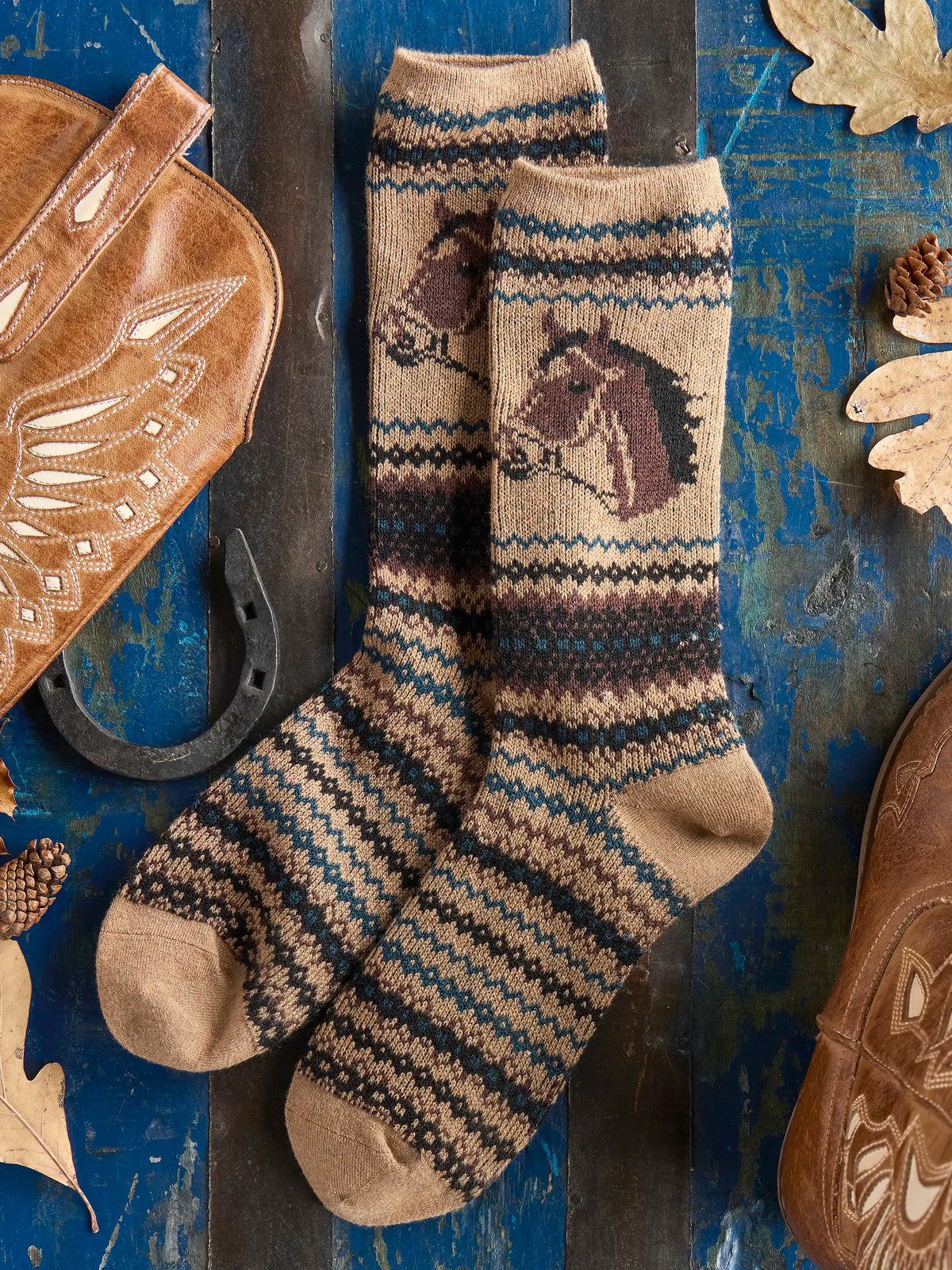 Montana Jacquard Socks - Horse
