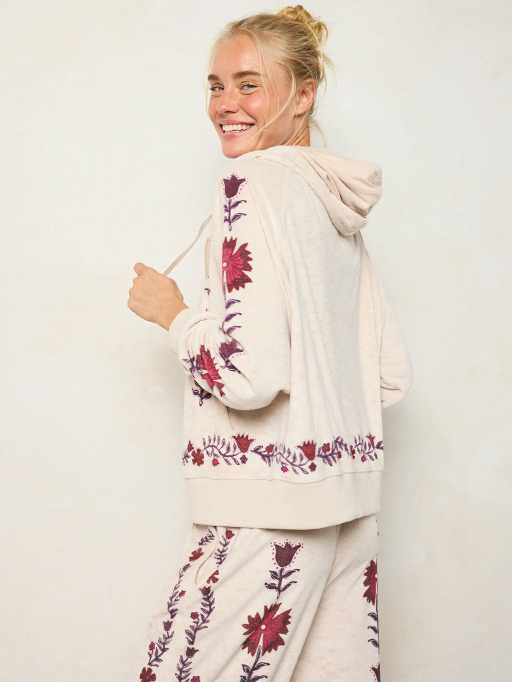 Softest Terry Zip-Up Hoodie - Beige