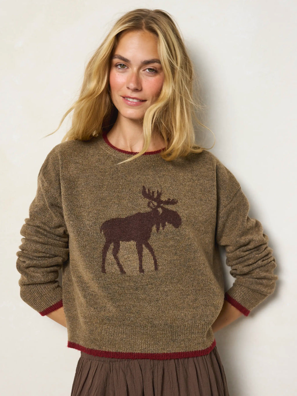 Intarsia Icon Sweater - Brown Moose