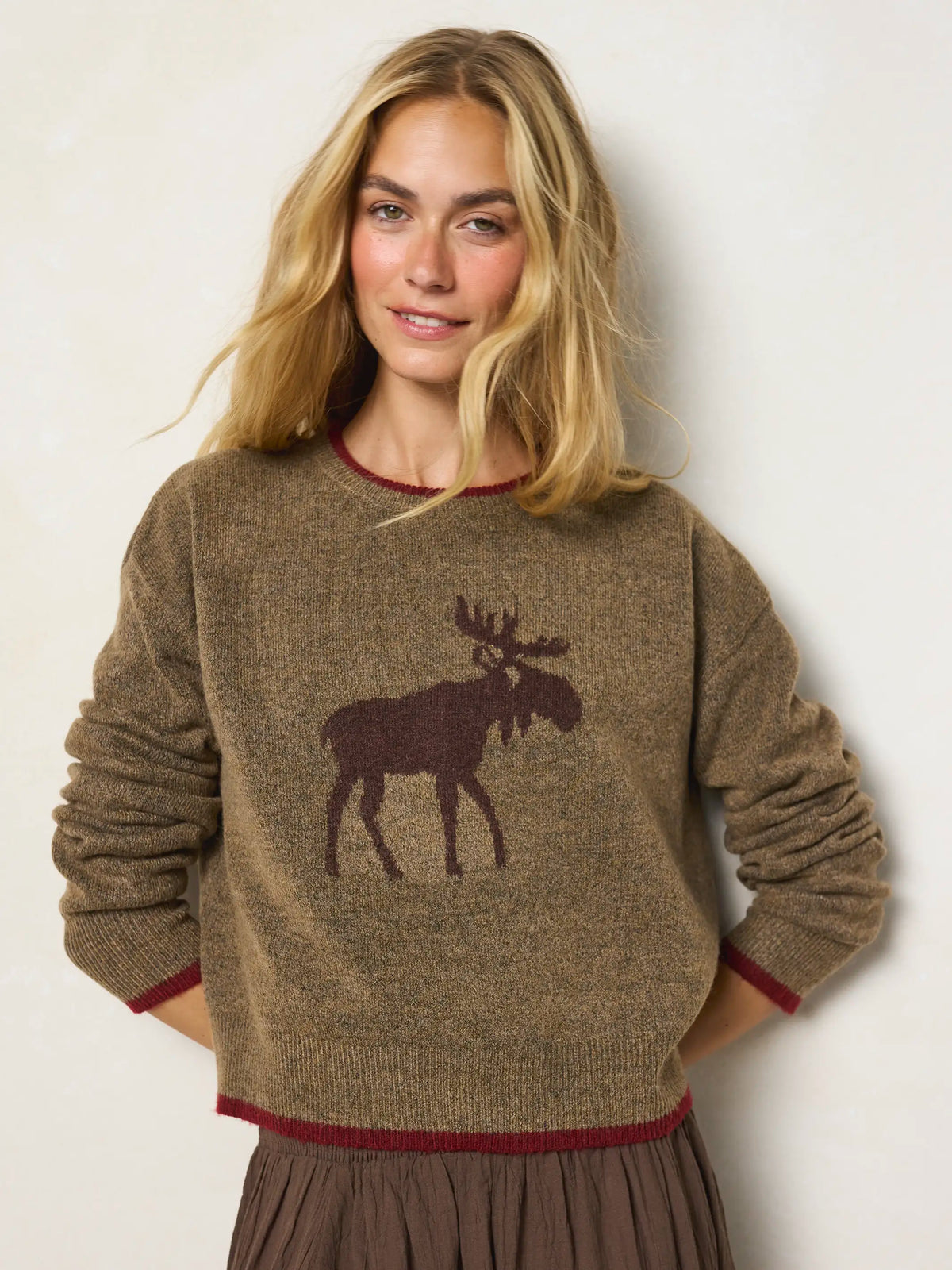 Intarsia Icon Sweater - Brown Moose