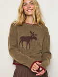 Intarsia Icon Sweater - Brown Moose