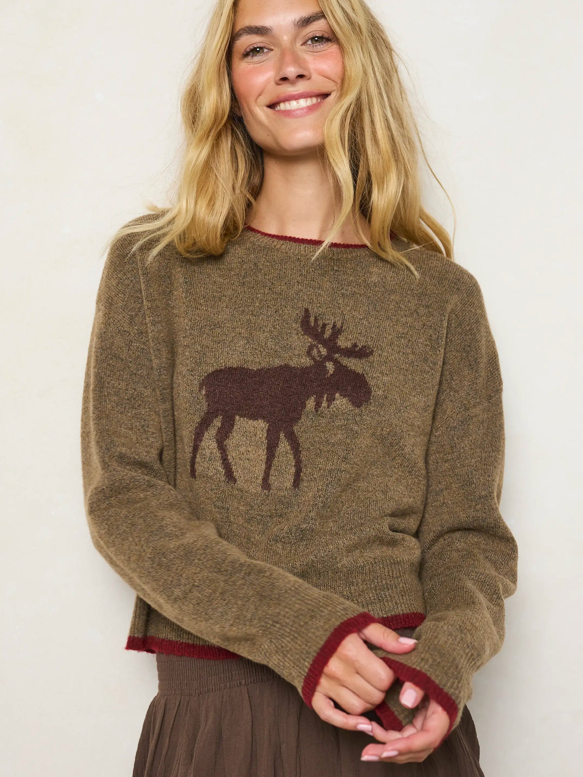Intarsia Icon Sweater - Brown Moose
