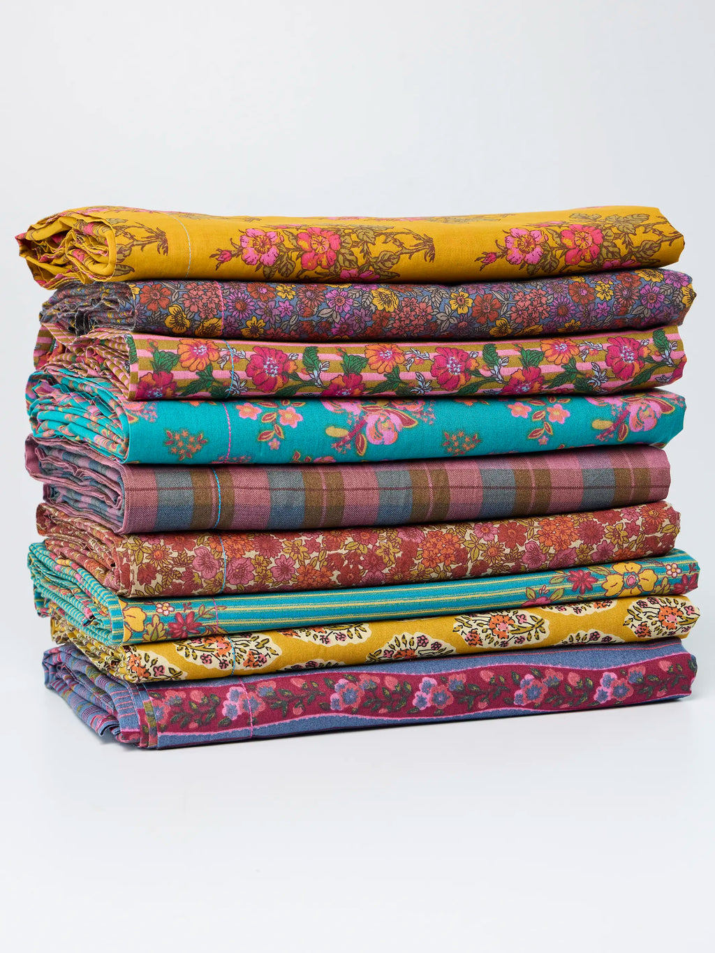 Mix & Match Cotton Fitted Sheet - Garden Block Stamp Gold