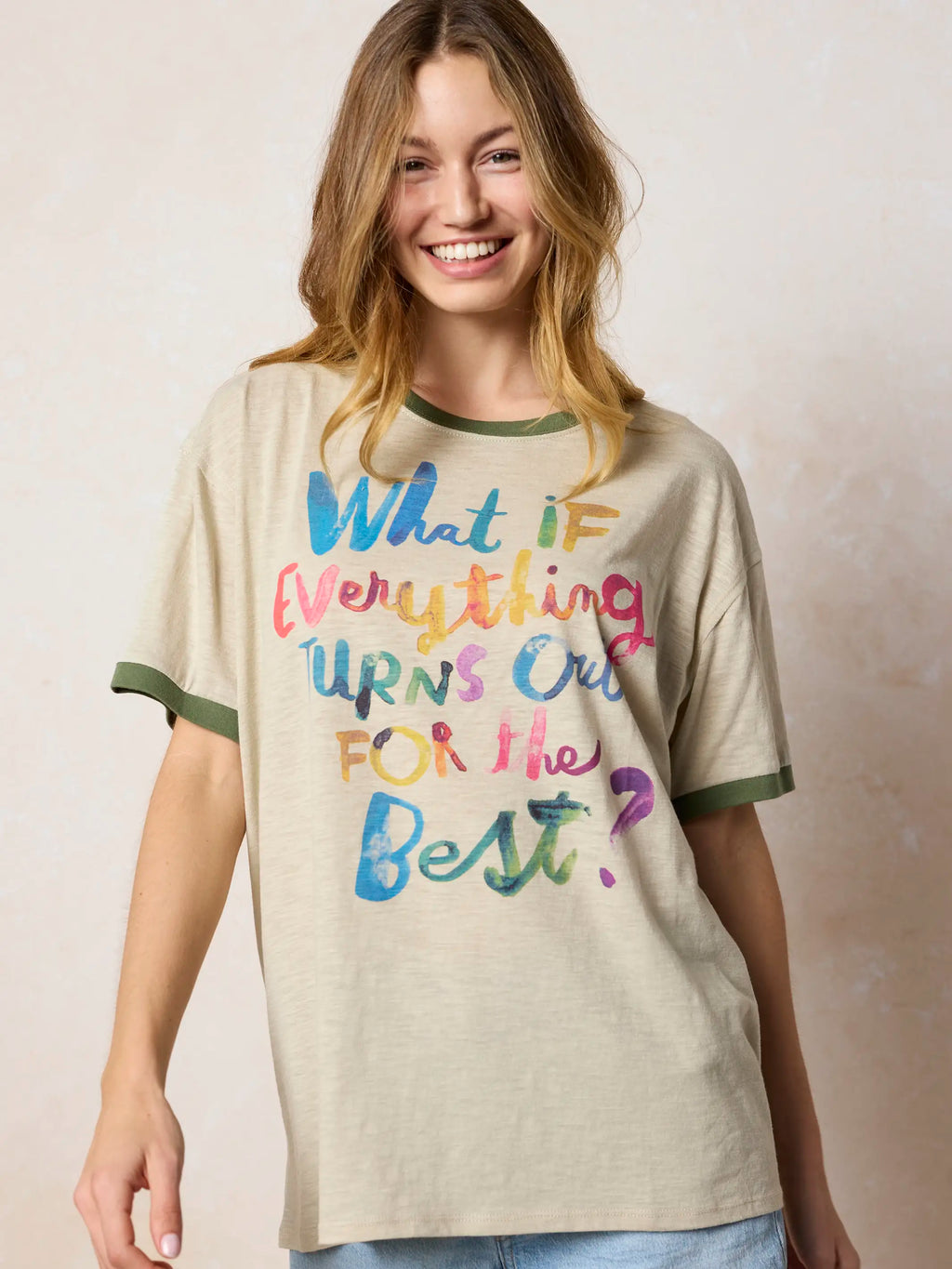 Ringer Oversized Tee Shirt - For The Best