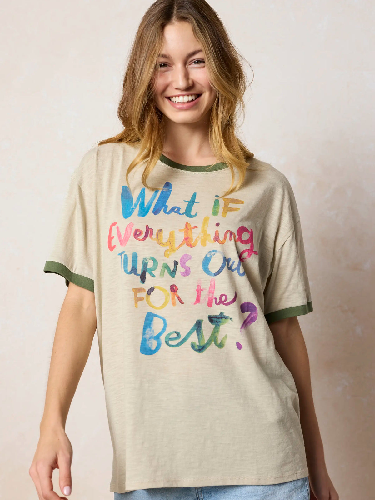 Ringer Oversized Tee Shirt - For The Best