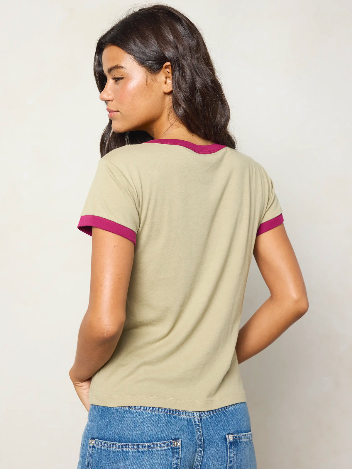 Ringer Cotton Baby Tee Shirt - Lucky