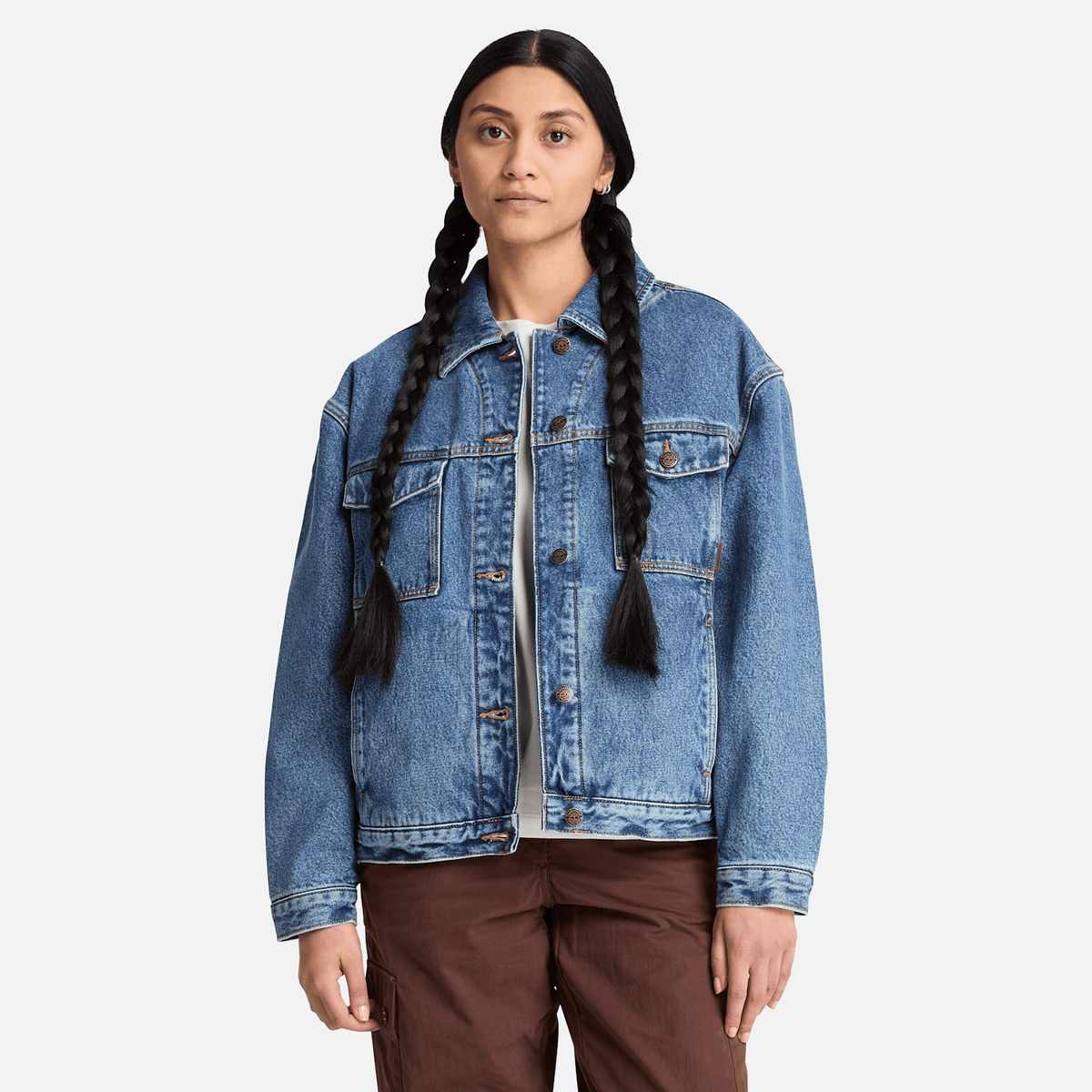 Womens Archive Insulated Denim Jacket TBL Harbour Blue Marble Wash ALT1