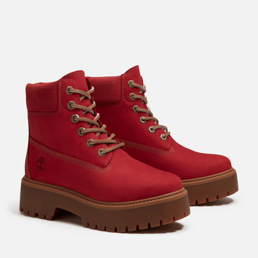 Womens Stone Street 6Inch Waterproof Platform Boot TBL Red Nubuck ALT4