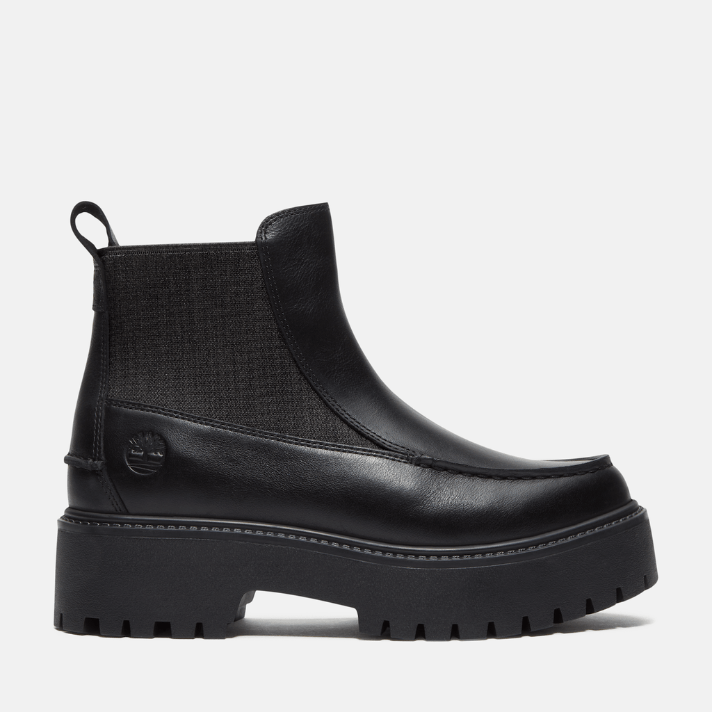 Womens Stone Street Platform Chelsea Boot TBL Black FullGrain HERO