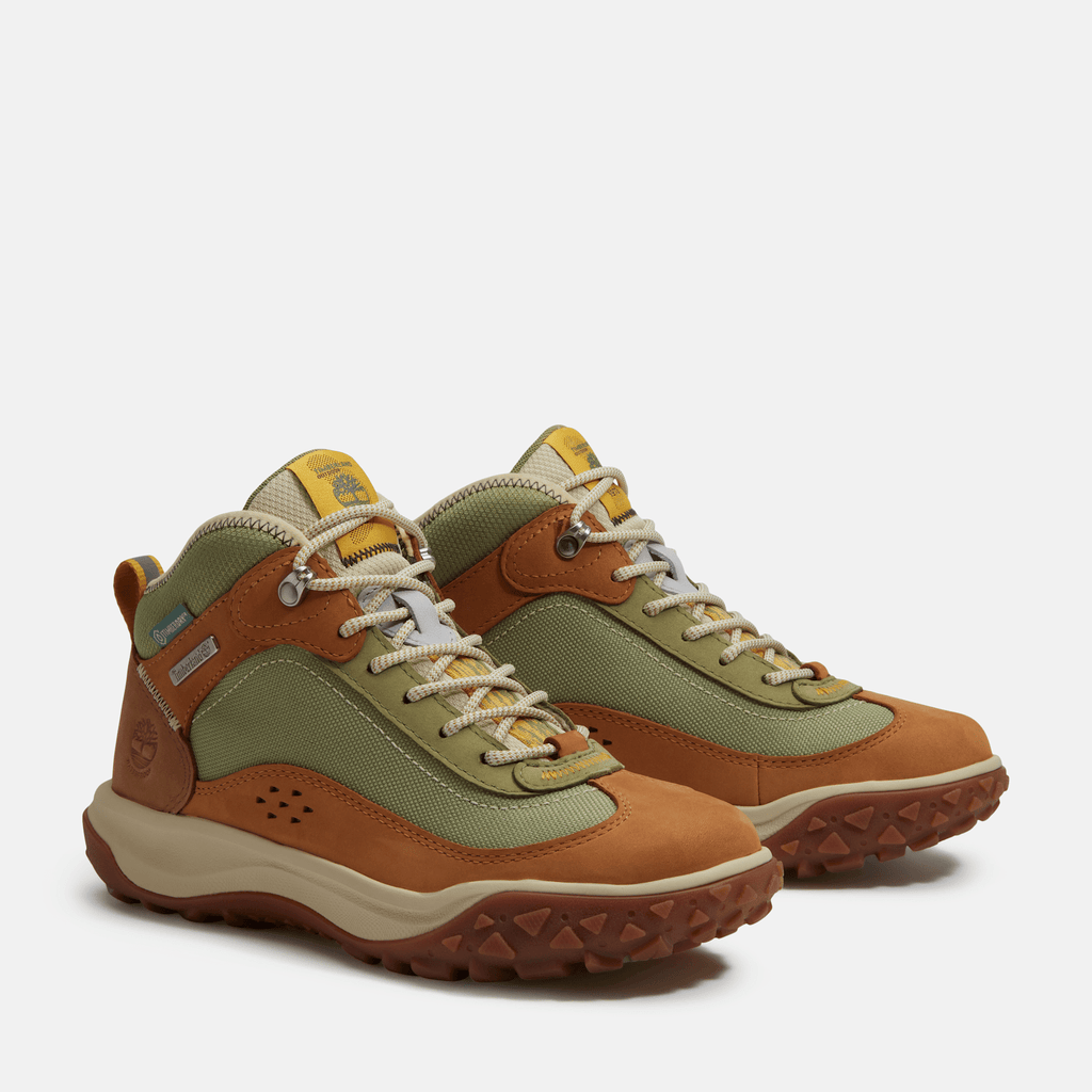 Womens TimberCush Motion 7 Mid Waterproof Sneaker TBL Wheat Nubuck ALT4