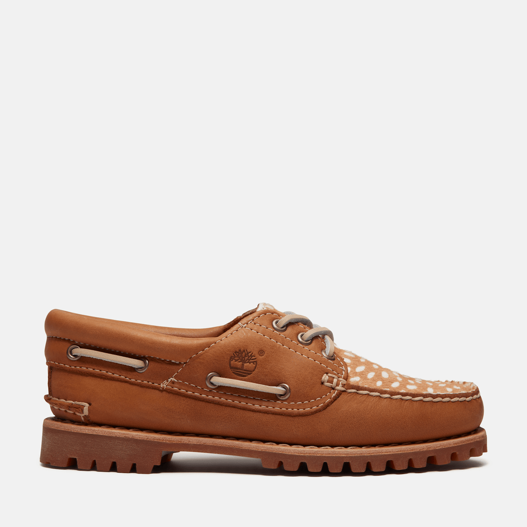 Womens Timberland Authentic 3Eye Boat Shoe TBL Medium Brown FullGrainNatural HERO