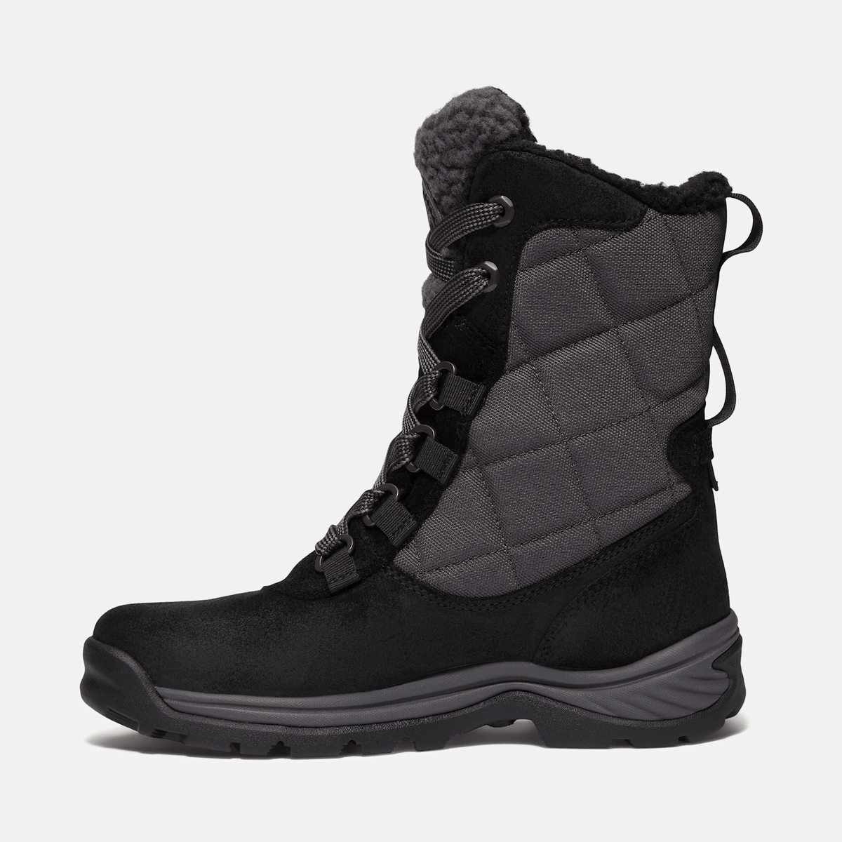 Womens White Ledge Tall Waterproof Snow Boot TBL Black Suede ALT6
