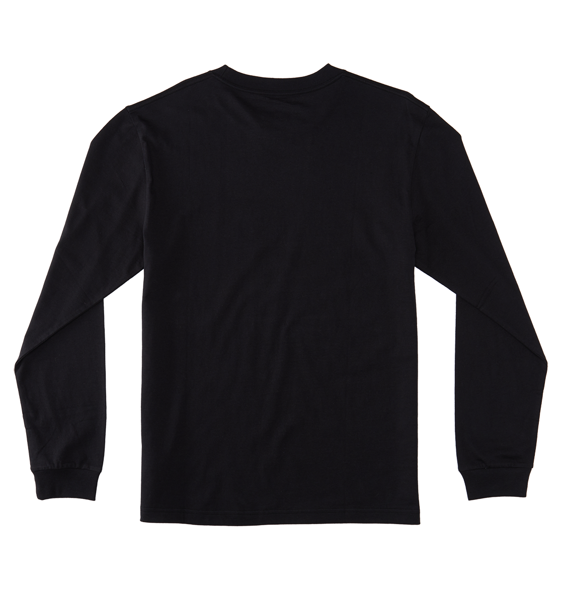 The Men's DC Star Tee by DC Shoes is a plain black long-sleeve t-shirt shown from the back, laid flat on a white background—ideal for layering during skate sessions.