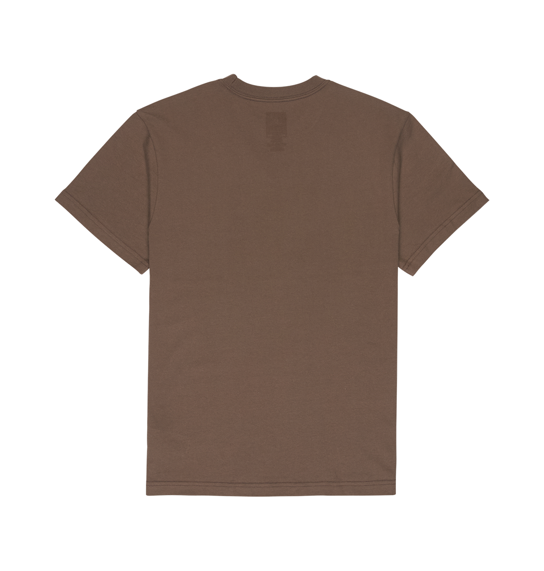 The Men's DC Star Tee by DC Shoes is a relaxed fit brown short-sleeve t-shirt shown laid flat from the back on a white background.