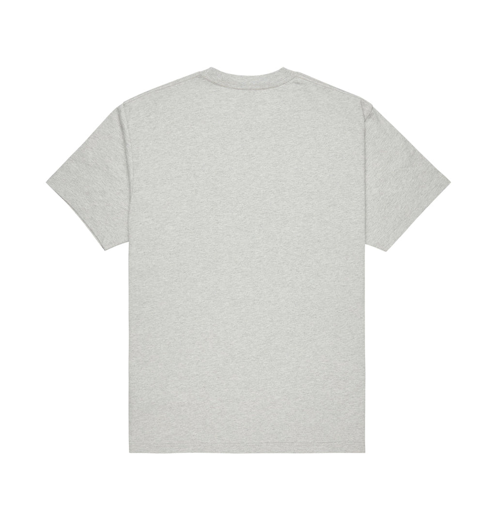 The Men’s DC Star Heritage Short Sleeve Shirt by DC Shoes is displayed flat, showing the back view of its plain, light gray design with a relaxed fit against a white background.