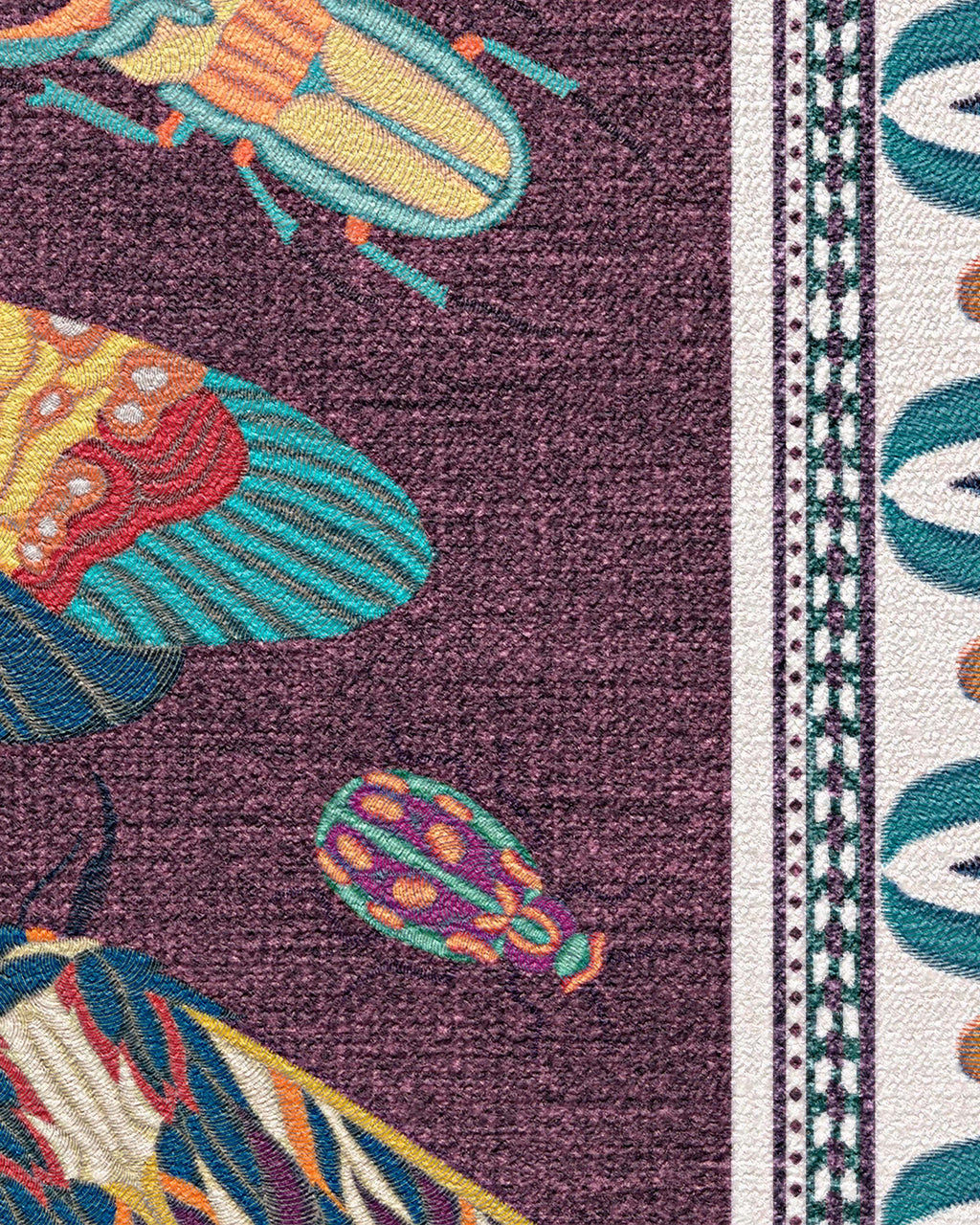 Flutterby Burgundy Rug by Iris Apfel