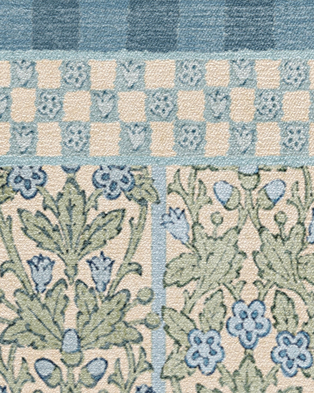 Oak & Blossom Blue Rug by Morris & Co.