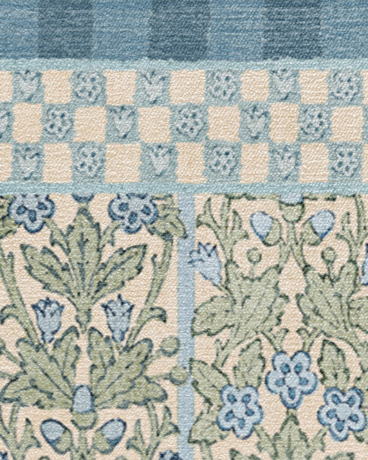 Oak & Blossom Blue Rug by Morris & Co.